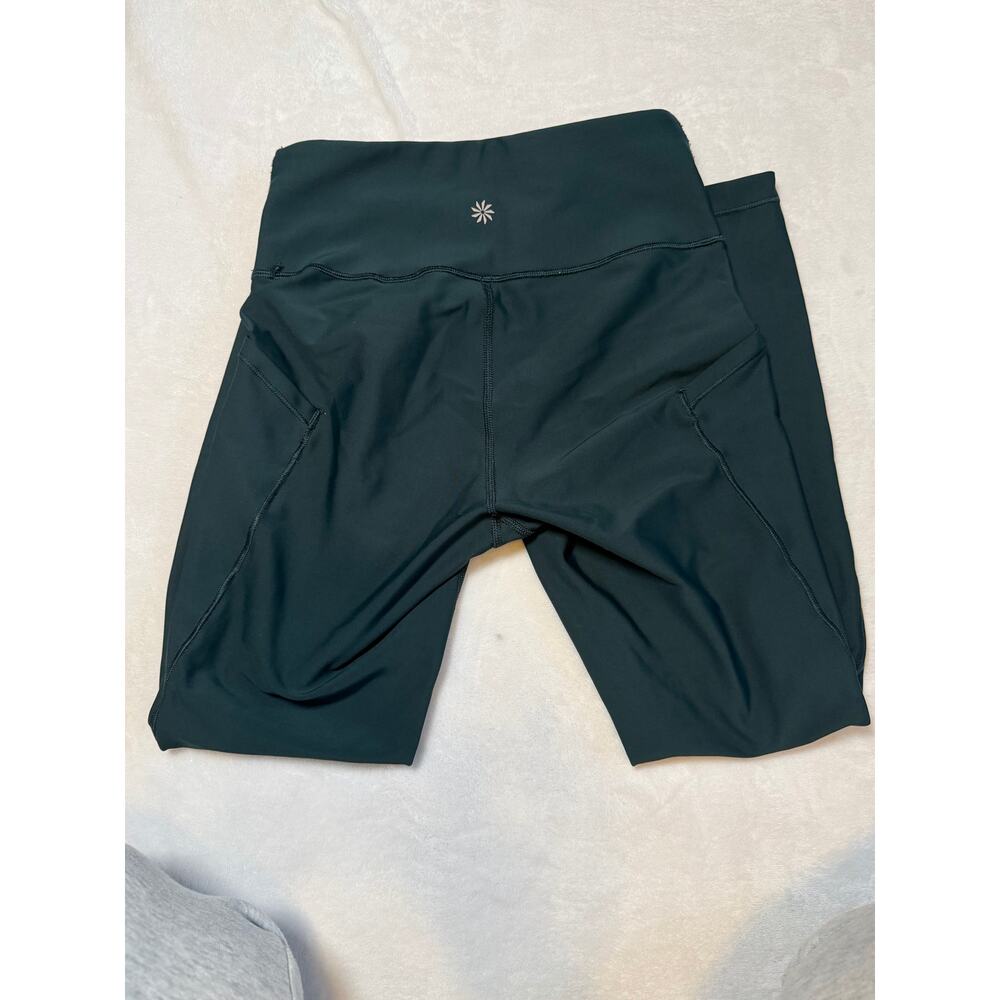 Athleta Leggings Interval Stash 7/8 Forest Dark Green Pockets Tights XS - Picture 4 of 7